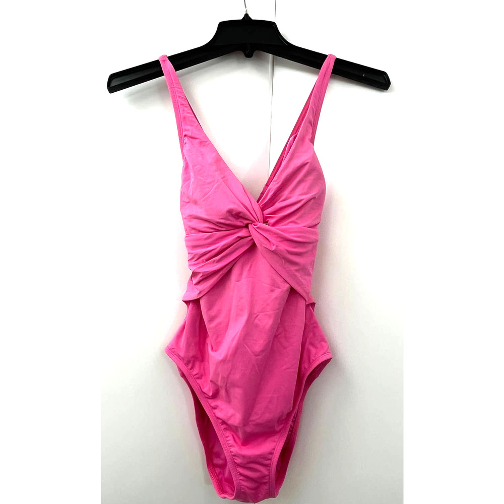 Bleu Rod Beattie One Piece Pink Cross Front Tummy Control Size 6